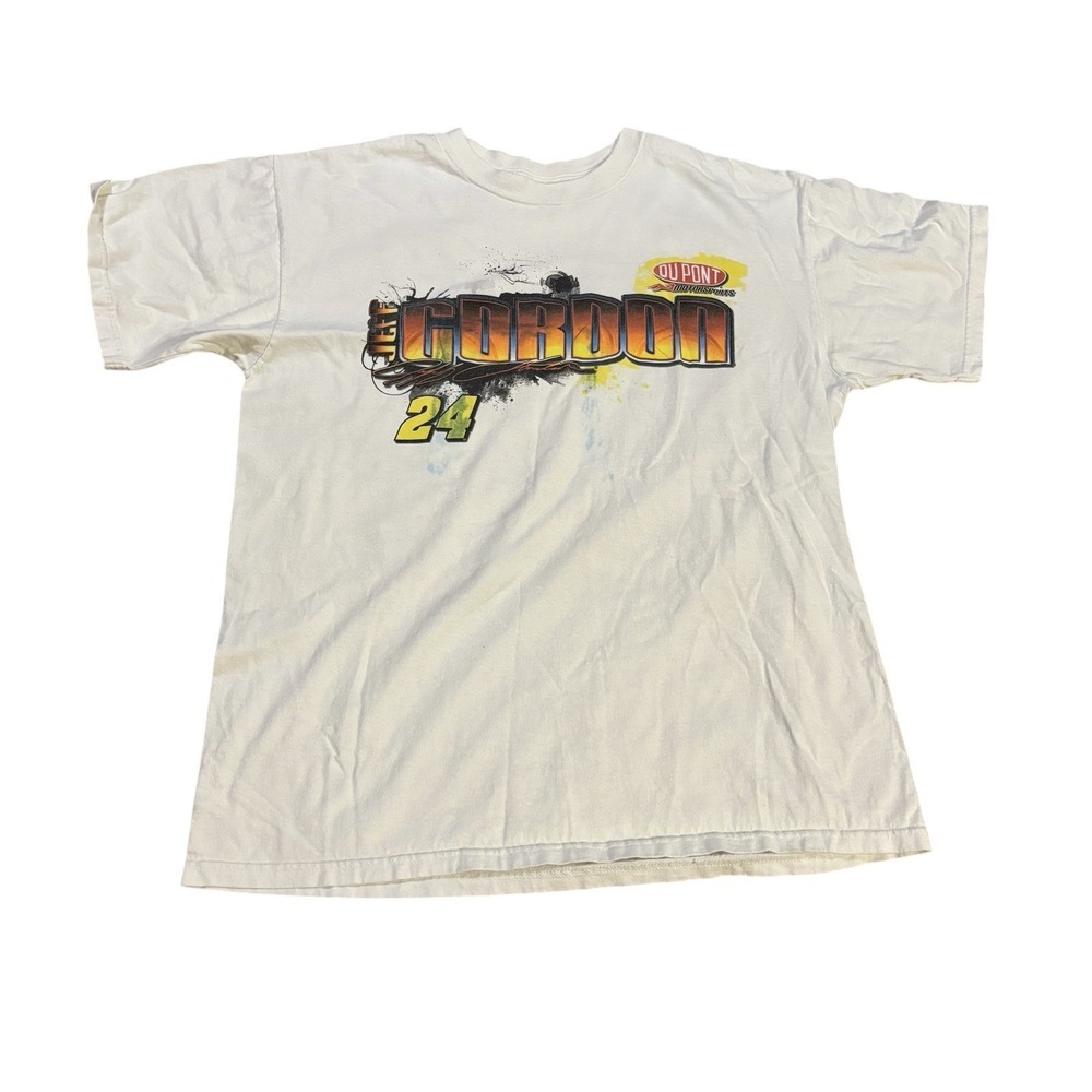 Chase Authentics Jeff Gordon White T Shirt Mens XL Nascar Double Sided Vtg 2010